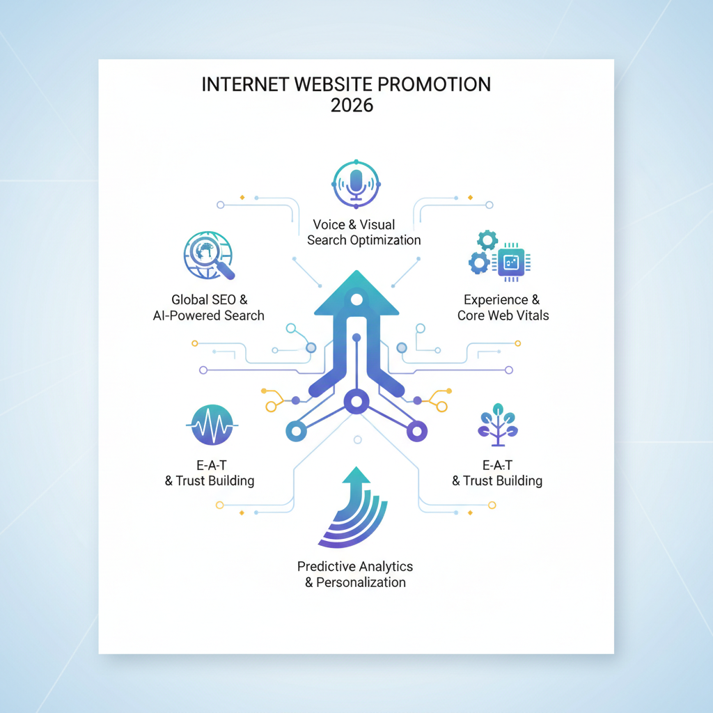 אינפוגרפיקה המציגה את מגמות קידום אתר באינטרנט לשנת 2026